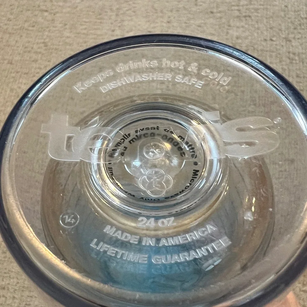 Tervis 24oz Tumbler with Lid Flip Flop Embroidered Patch Clear Blue Insulated